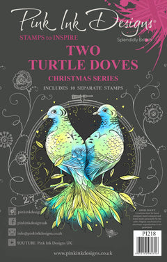 Pink Ink Designs Two Turtle Doves 6 in x 8 in Clear Stamp Set-1