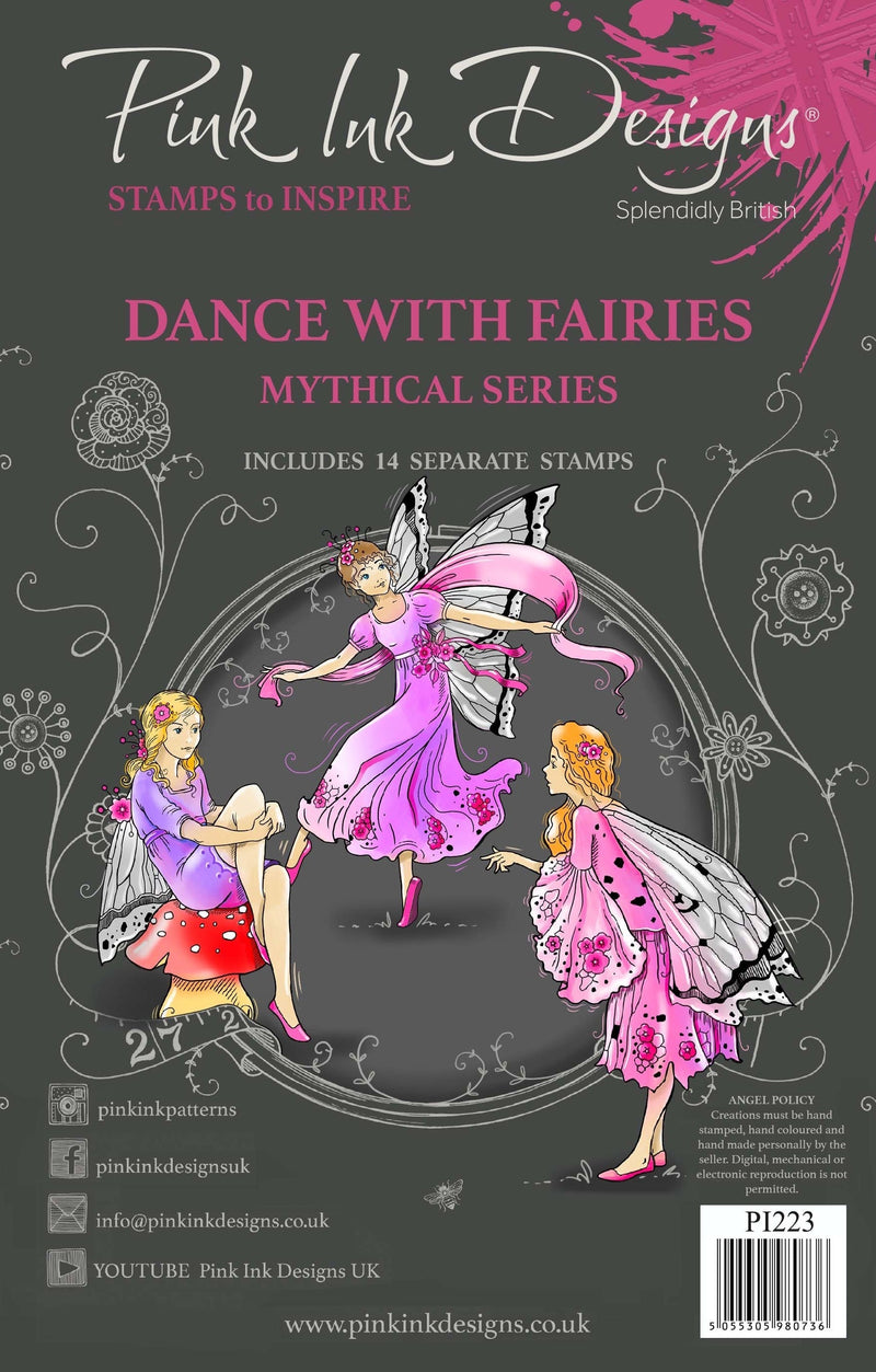 Pink Ink Designs Dance With Fairies 6 in x 8 in Clear Stamp Set-1