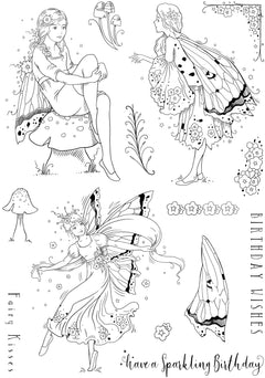 Pink Ink Designs Dance With Fairies 6 in x 8 in Clear Stamp Set-15