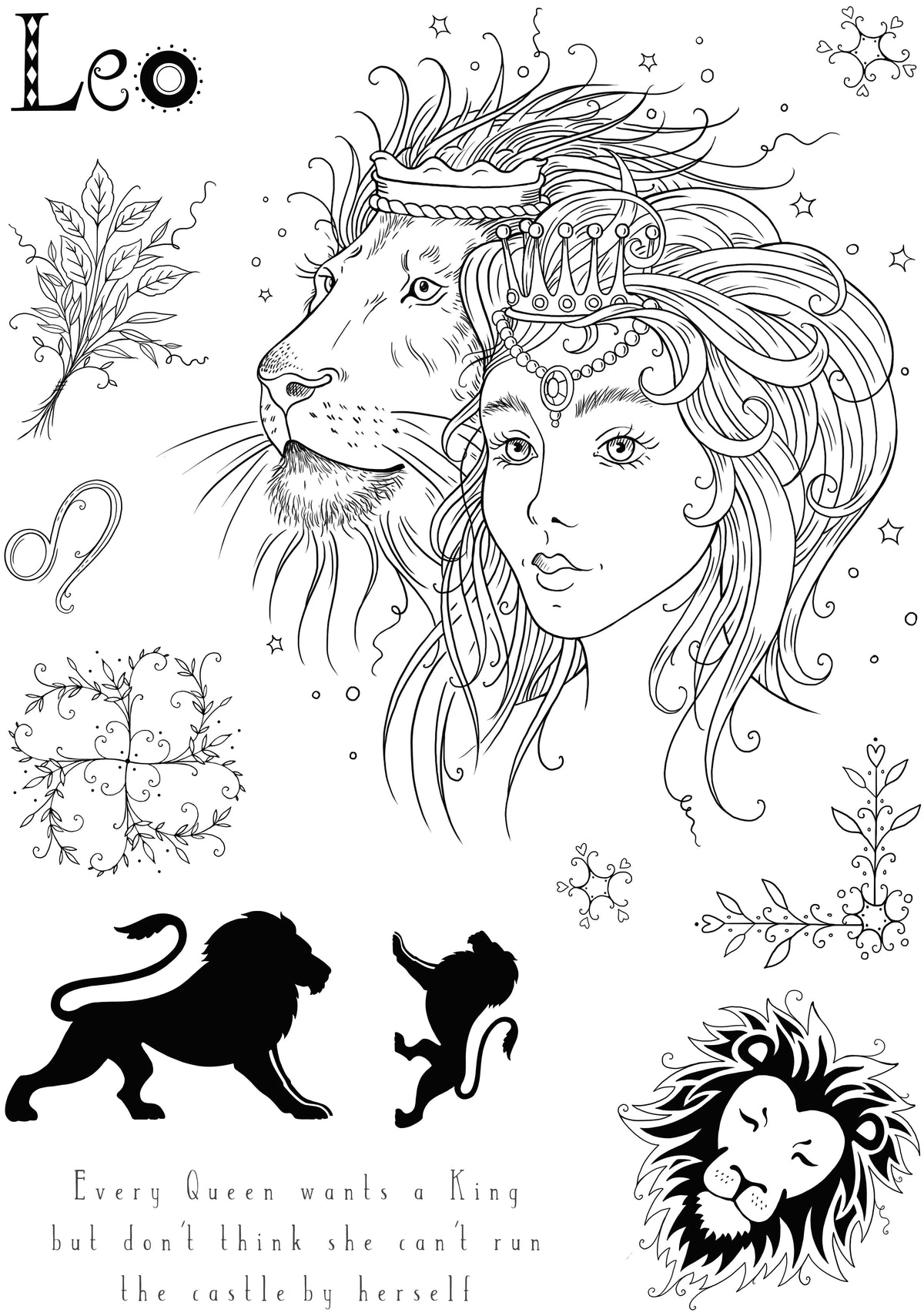 Pink Ink Designs Leo 6 in x 8 in Clear Stamp Set-9