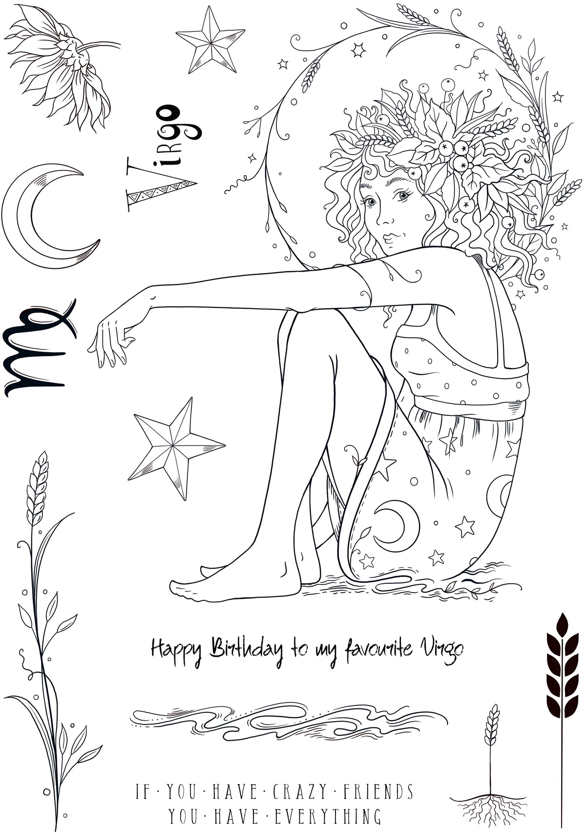 Pink Ink Designs Virgo 6 in x 8 in Clear Stamp Set-10