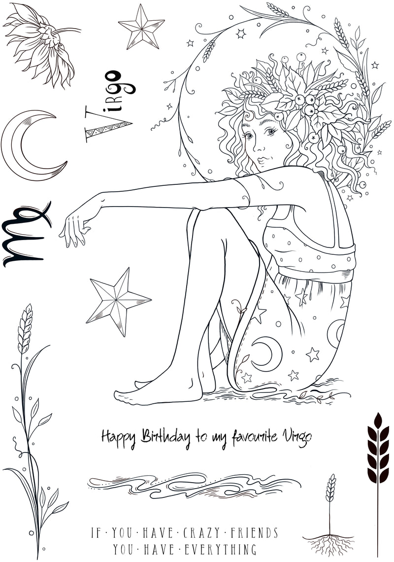 Pink Ink Designs Virgo 6 in x 8 in Clear Stamp Set-10
