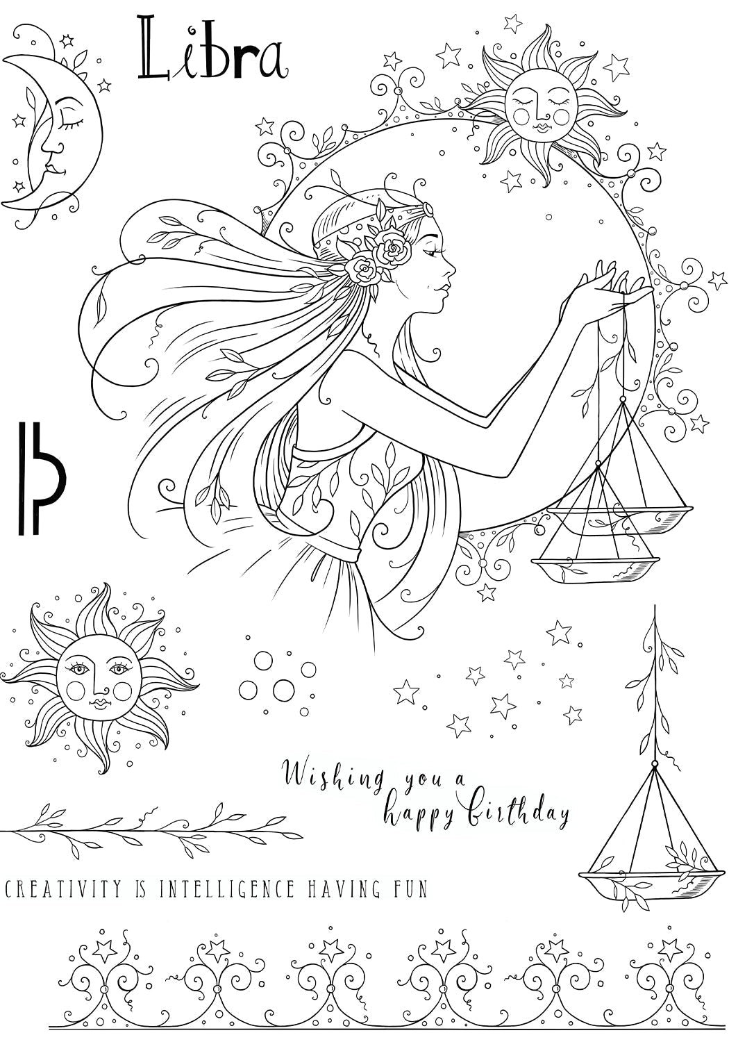 Pink Ink Designs Libra, lot de tampons transparents, 15,24 cm x 20,32 cm-10