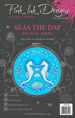 Set de sellos transparentes Seas The Day de 6 pulgadas x 8 pulgadas de Pink Ink Designs-1
