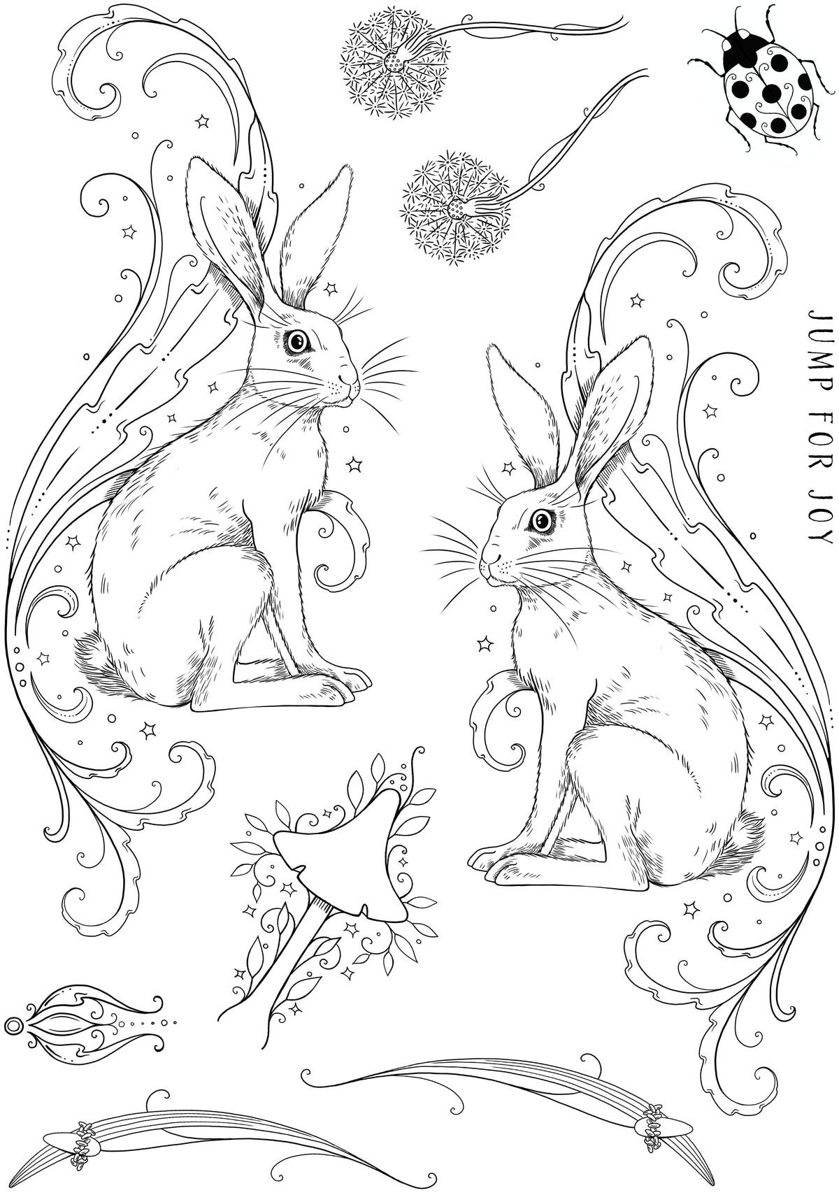 Pink Ink Designs Heavenly Hare 6 in x 8 in Clear Stamp Set-12