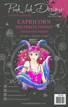 Pink Ink Designs Capricorn 15,2 x 20,3 cm Lot de Tampons Transparents-1