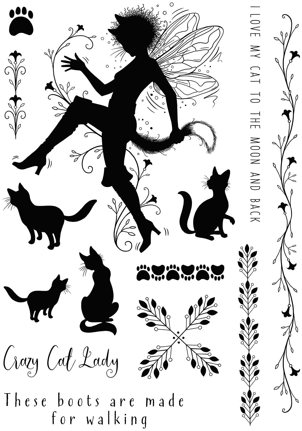 Pink Ink Designs Tampons Transparents Le Chat Botté 6 po x 8 po-10