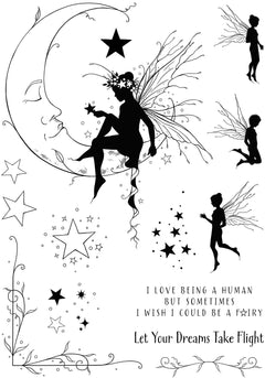 Pink Ink Designs Moon Fairy Lot de tampons transparents 15,2 cm x 20,3 cm-10