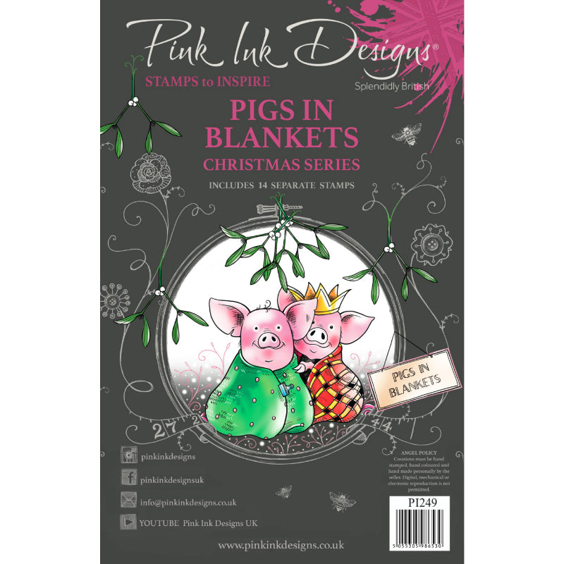 Pink Ink Designs Pigs In Blankets 6 in x 8 in Clear Stamp Set-1