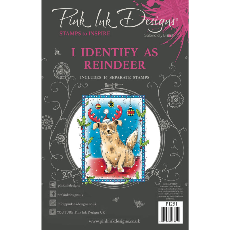 Pink Ink Designs I Identify As Reindeer 6 in x 8 in Clear Stamp Set-1
