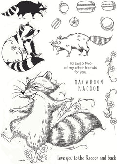 Pink Ink Designs Macaroon Racoon 6 in x 8 in Clear Stamp Set-2