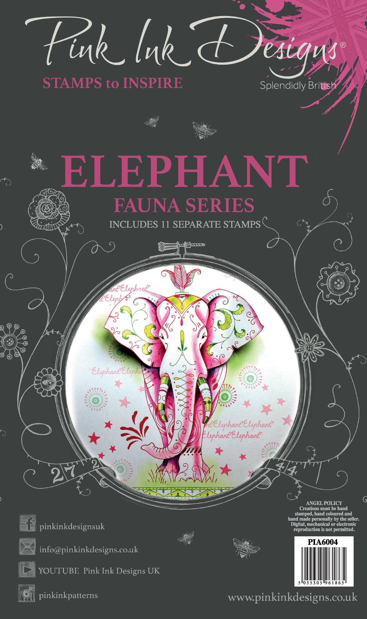 Pink Ink Designs Elephant A6 Clear Stamp Set-1