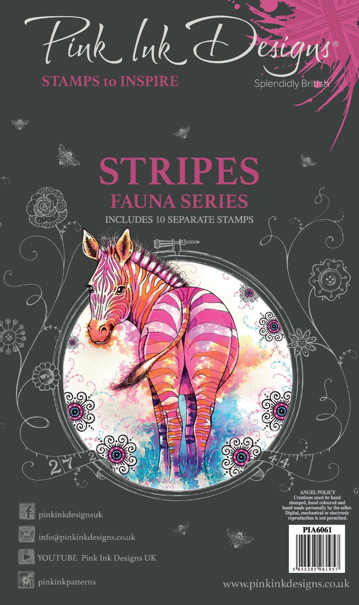 Pink Ink Designs Stripes A6 Clear Stamp Set-1