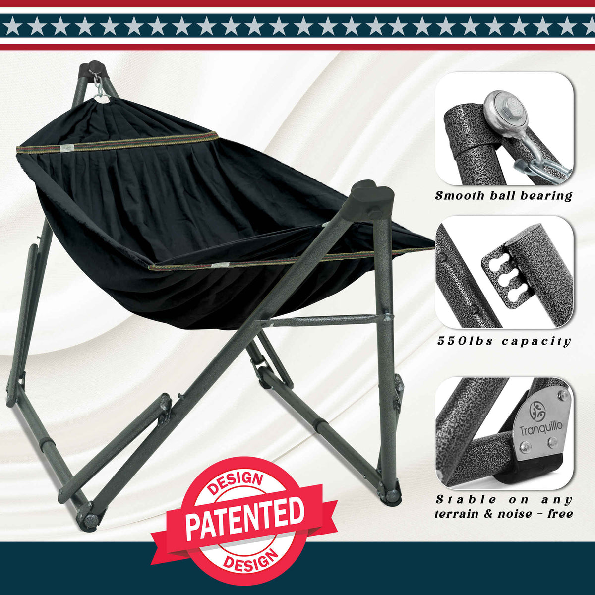 Uniki Canvas Hammock with Stand-5