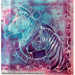 Pink Ink Designs Zebra Stripes 8 in x 8 in Stencil-3