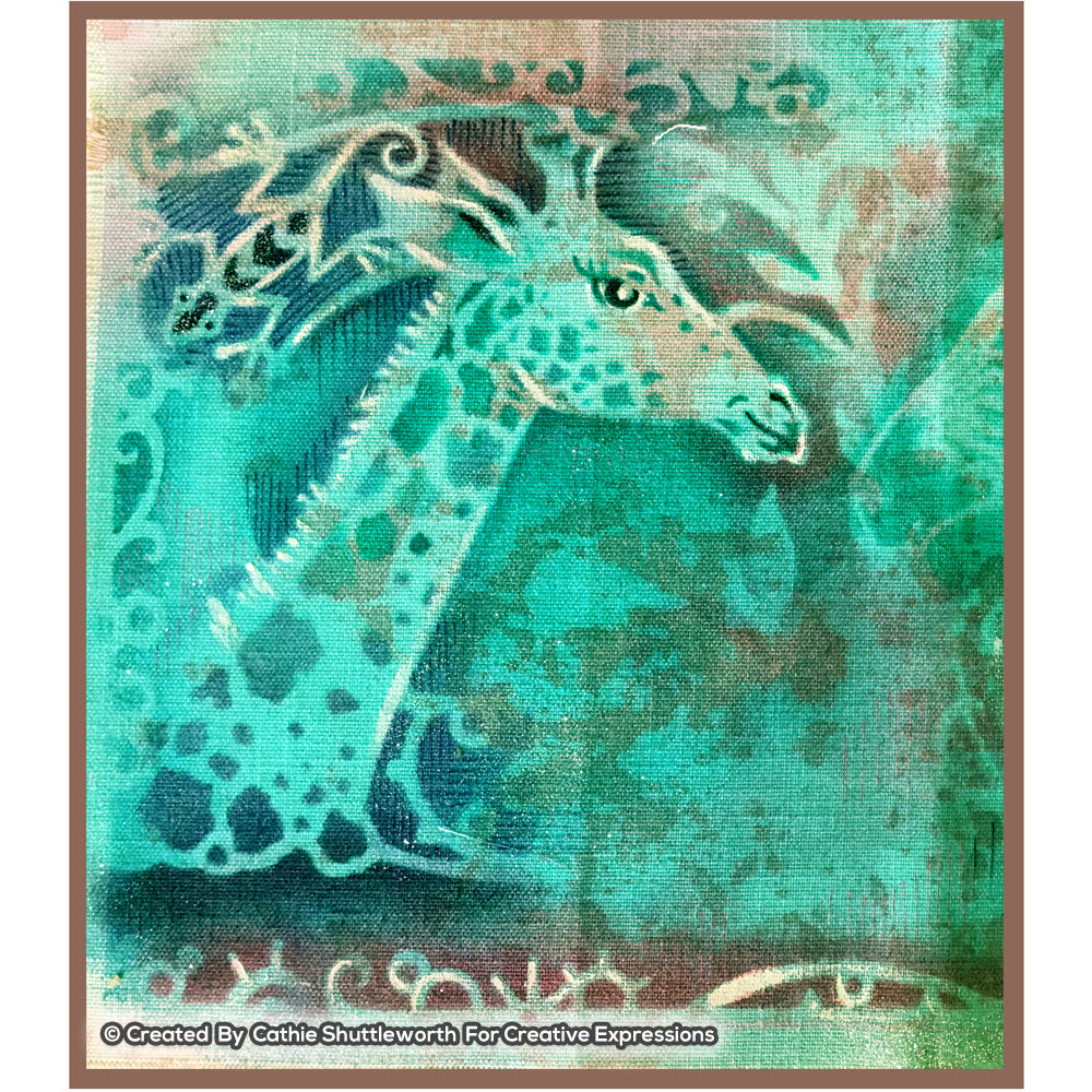 Pink Ink Designs Gentle Giraffe 8 in x 8 in Stencil-2