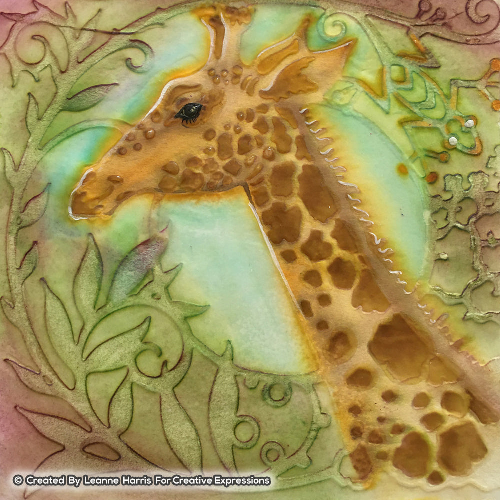 Pink Ink Designs Gentle Giraffe 8 in x 8 in Stencil-3