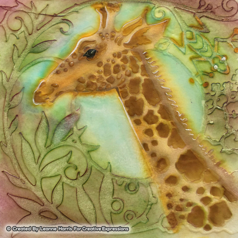 Pink Ink Designs Gentle Giraffe 8 in x 8 in Stencil-3