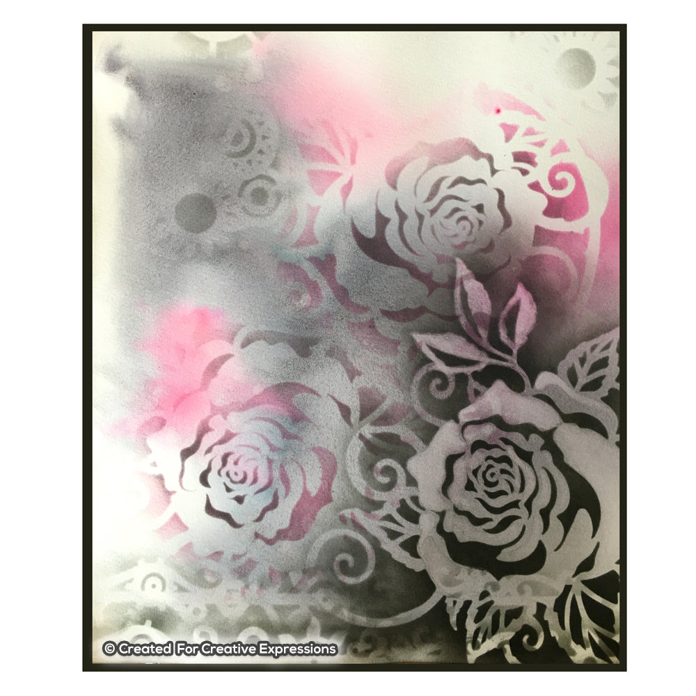 Pink Ink Designs English Garden 8 in x 8 in Stencil-2