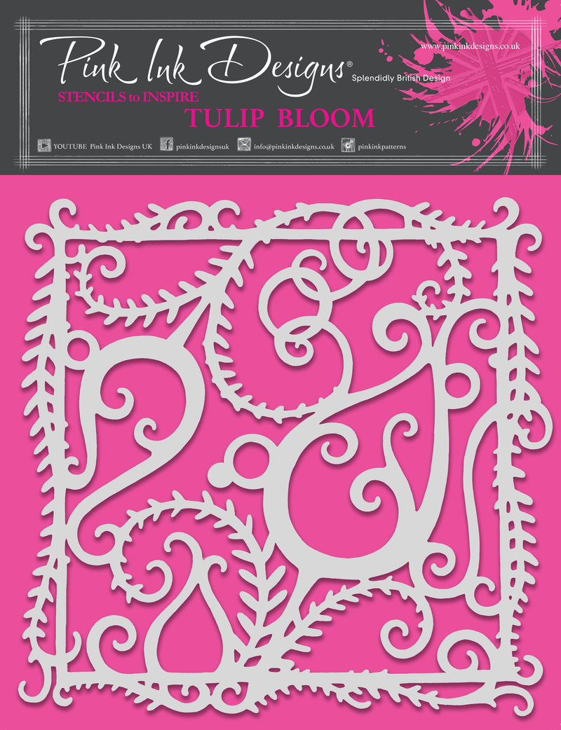 Pink Ink Designs Tulip Bloom 8 in x 8 in Stencil-1