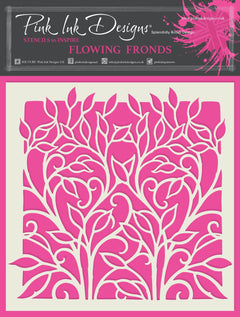Pink Ink Designs Flowing Fronds 7 in x 7 in Stencil-1