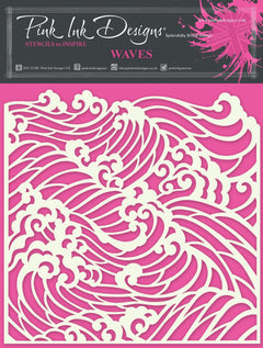 Pink Ink Designs Waves 7 in x 7 in Stencil-1