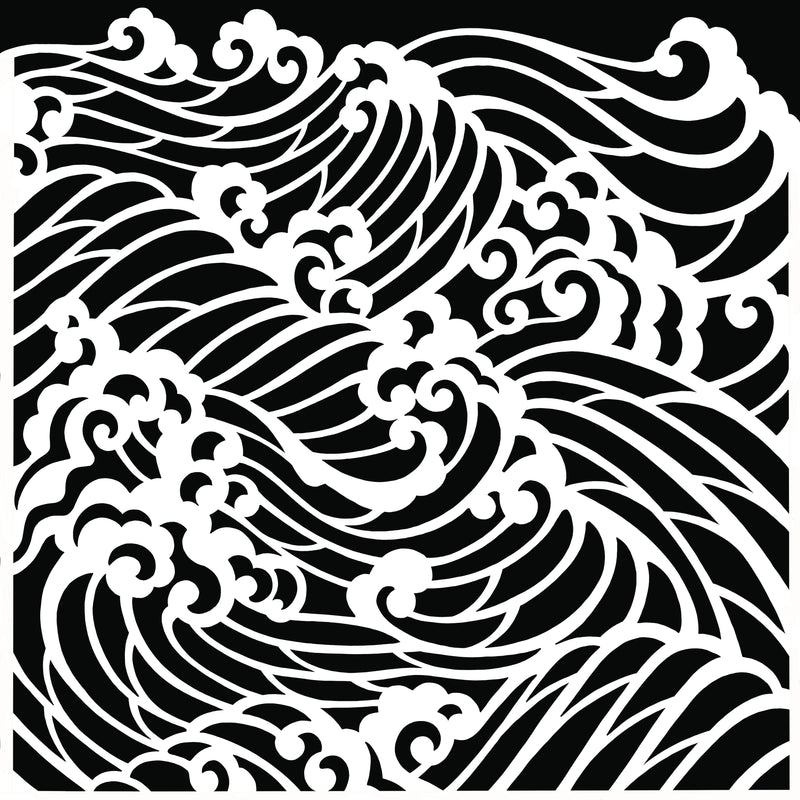 Pink Ink Designs Waves 7 in x 7 in Stencil-2