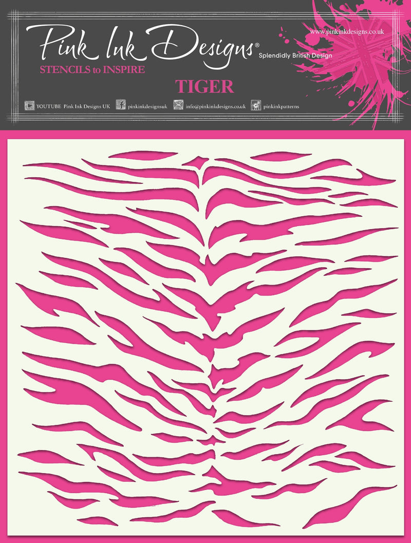 Pink Ink Designs Tiger 7 in x 7 in Stencil-1