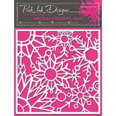 Pink Ink Designs Abstract Snowflakes 7 in x 7 in Stencil-1