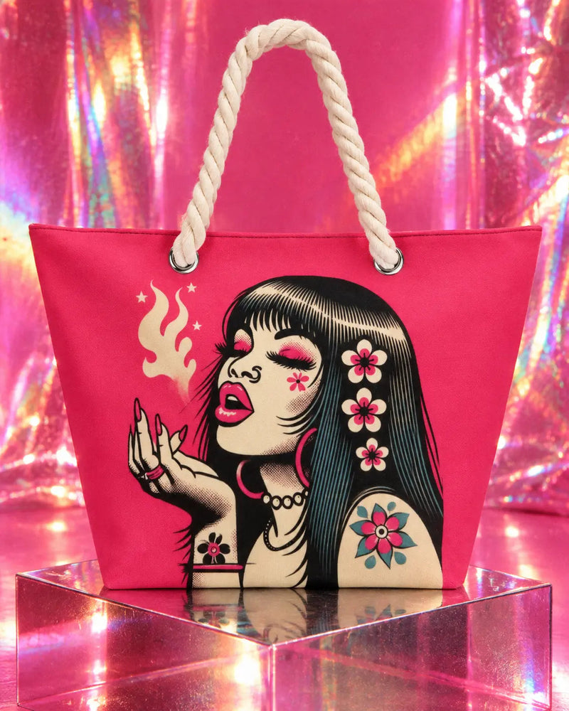Pink Diesel Hemp Rope Tote Bag-2