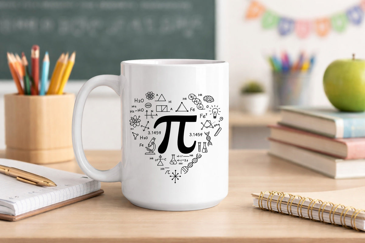 Pi Math Teacher Mug | Funny Math Teacher Gift | Math Nerd Coffee Mug | STEM Teacher Gift | Pi Day Gift | 15oz Ceramic Mug-1