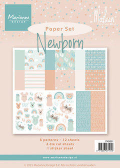 Marianne Design A5 Paper Set - Newborn by Marleen-1