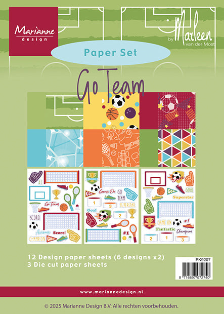 Marianne Design A5 Paper Set - Go Team by Marleen-1