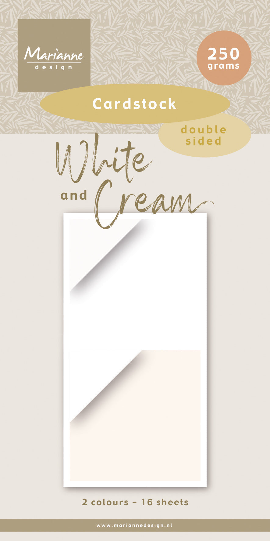 Marianne Design 6x12 Papier cartonné - Blanc et crème-1