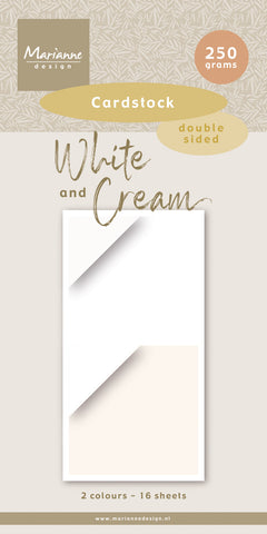 Marianne Design 6x12 Papier cartonné - Blanc et crème-1
