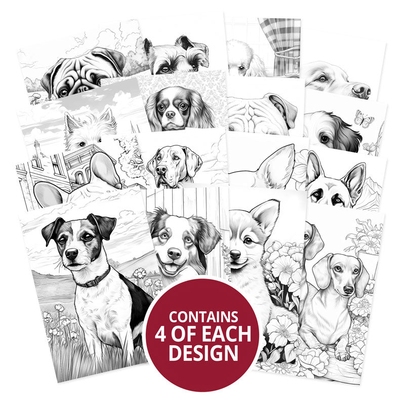 Colouring Pocket Pads - Delightful Dogs-2