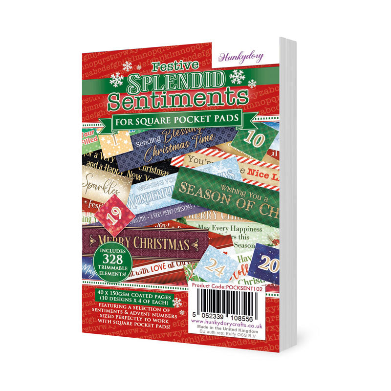 Festive Splendid Sentiments for Square Pocket Pad-1