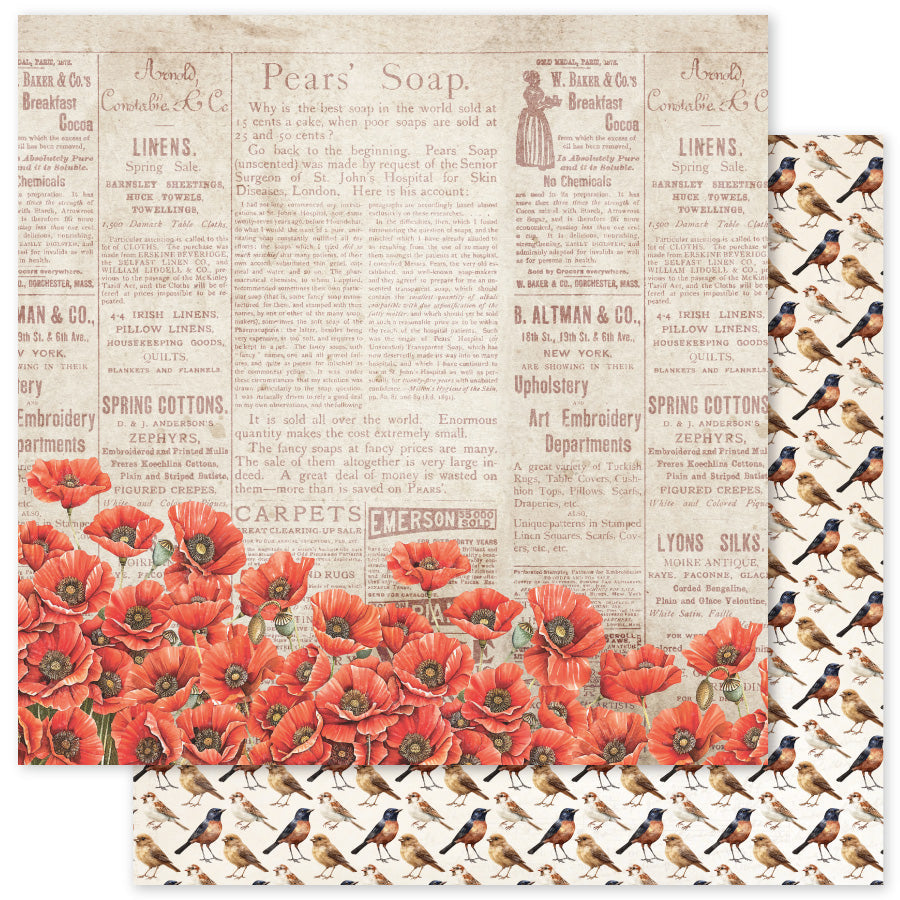 Poppy Garden D 12 x 12 Paper (12 pc Bulk Pack) 34632-1
