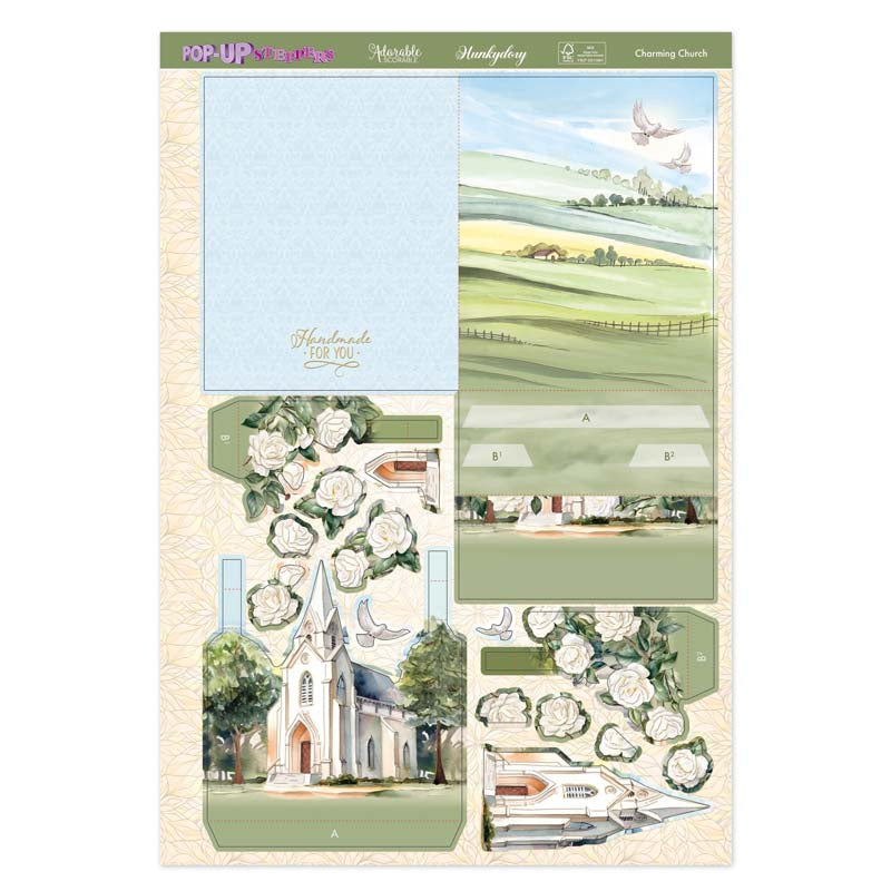 Pop-Up Stepper Cards - Charming Church-1