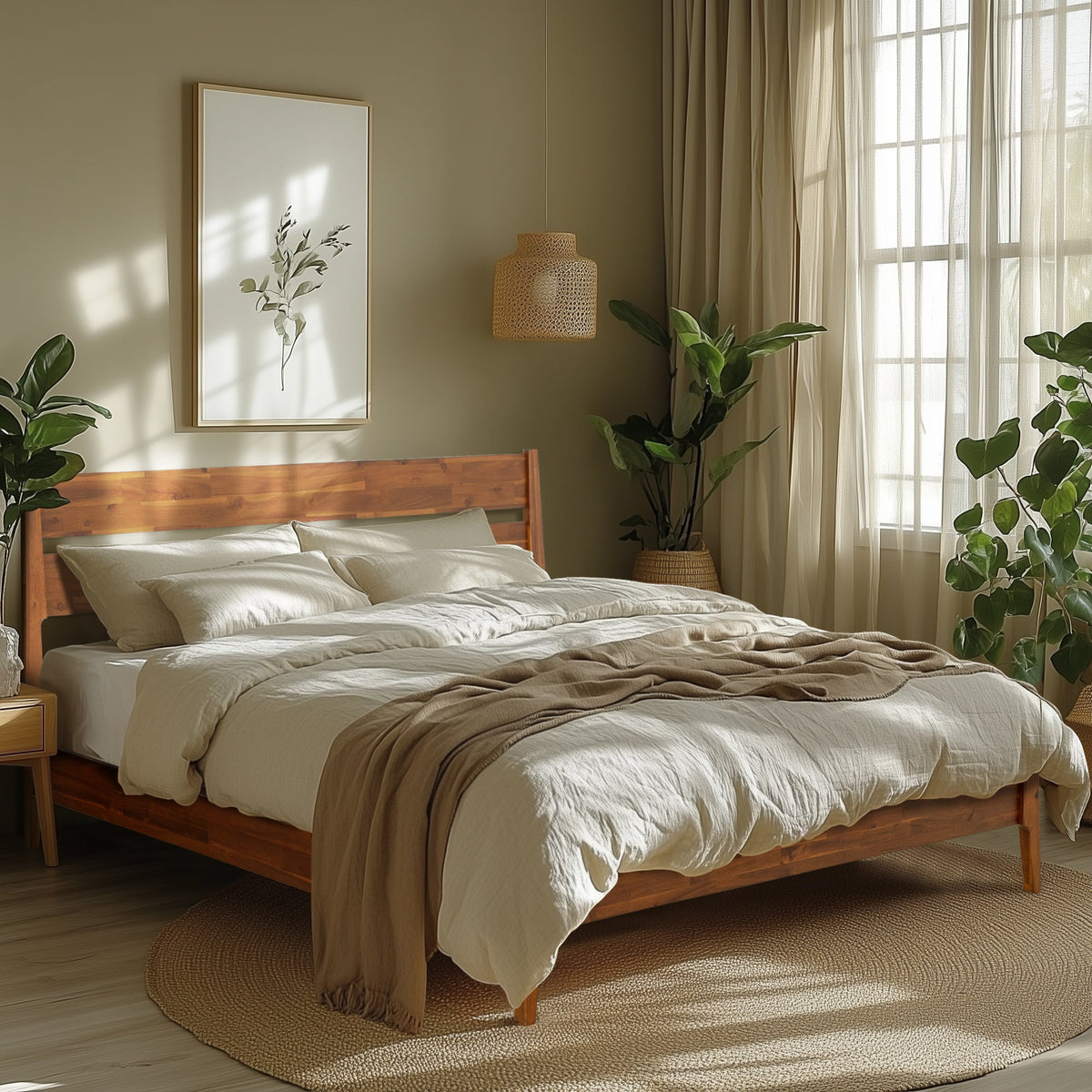 Callisto Solid Wood Bed Frame-13