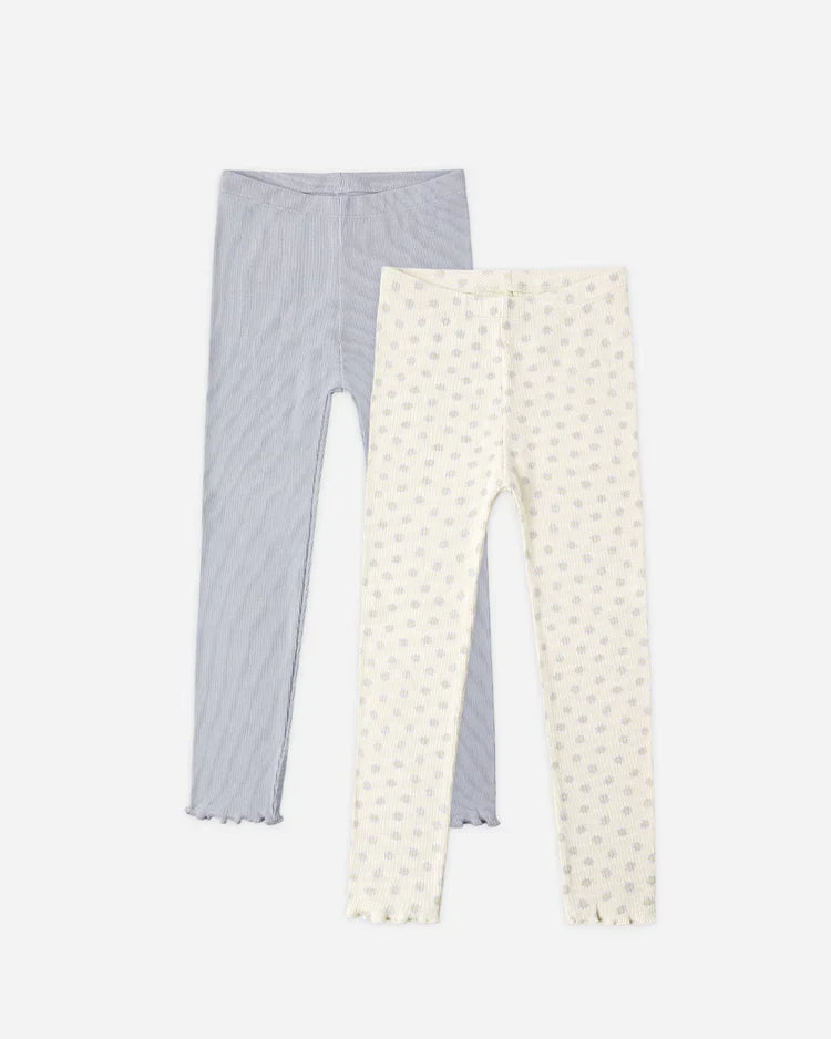 Ribbed Legging Set | Natural & Periwinkle | Rylee & Cru-1
