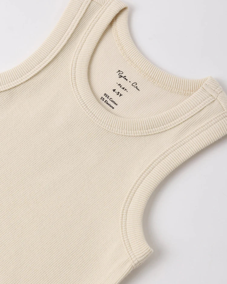 Ribbed Tank Set | Shell, Heathered  Blush | Rylee & Cru-3