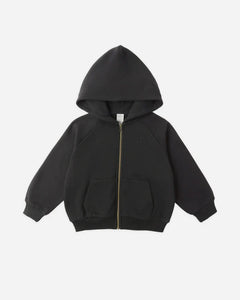 Zip Raglan Hoodie | Black | Rylee & Cru-1
