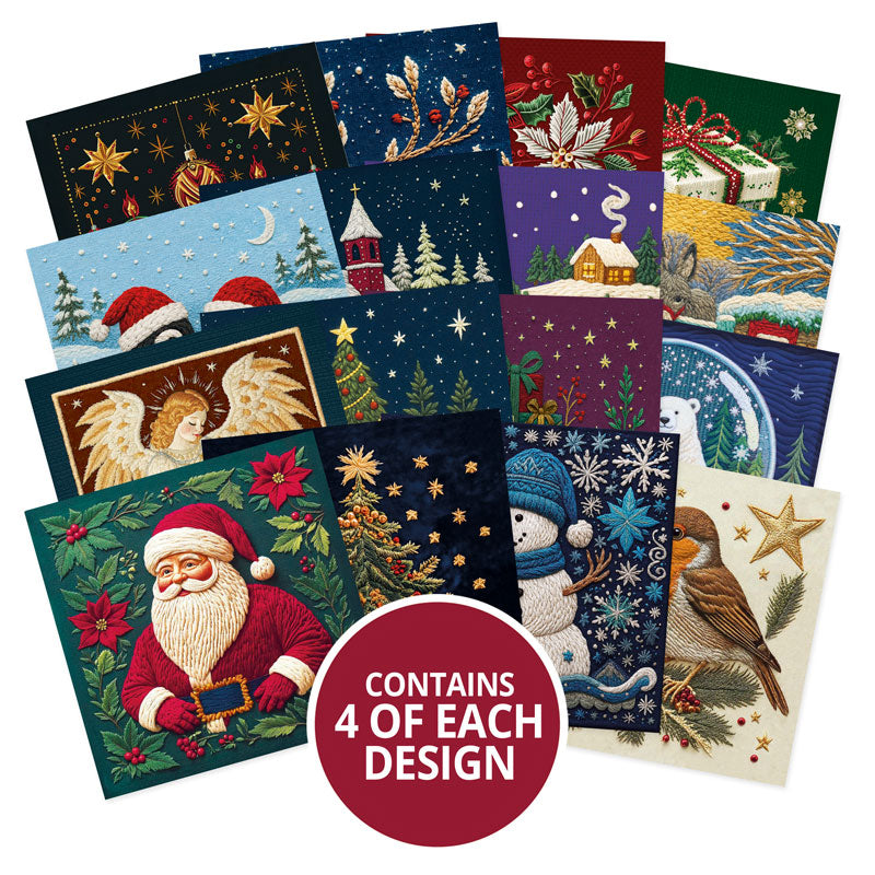 An Embroidered Christmas Square Pocket Pad-2
