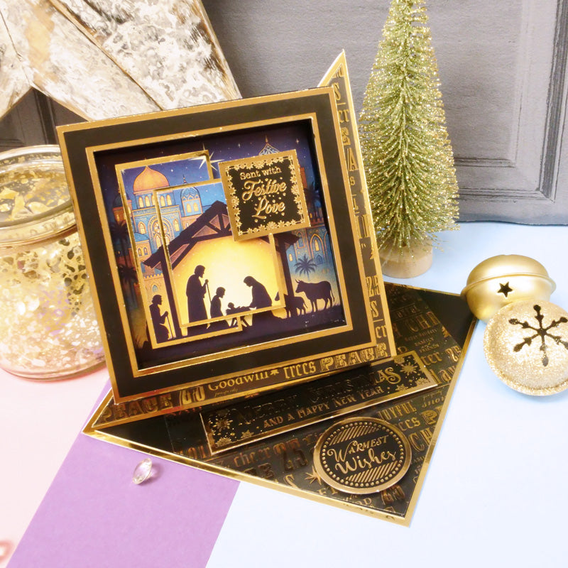 Festive Square Pocket Pad Apertures - Rich Gold-4