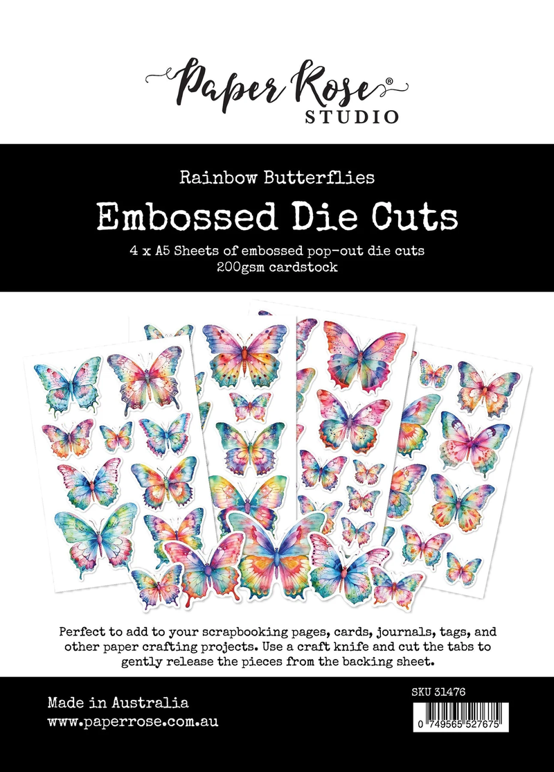 Rainbow Garden Butterflies Embossed Die Cuts 31476-1