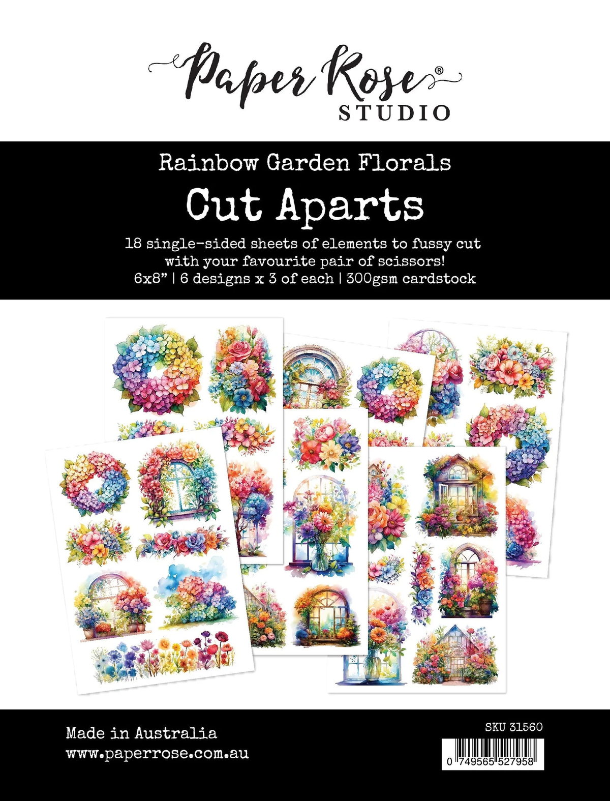 Rainbow Garden Florals Cut Aparts Paper Pack 31560-1
