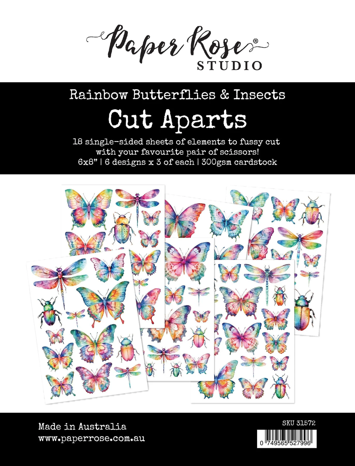Rainbow Butterflies & Insects Cut Aparts Paper Pack 31572-1