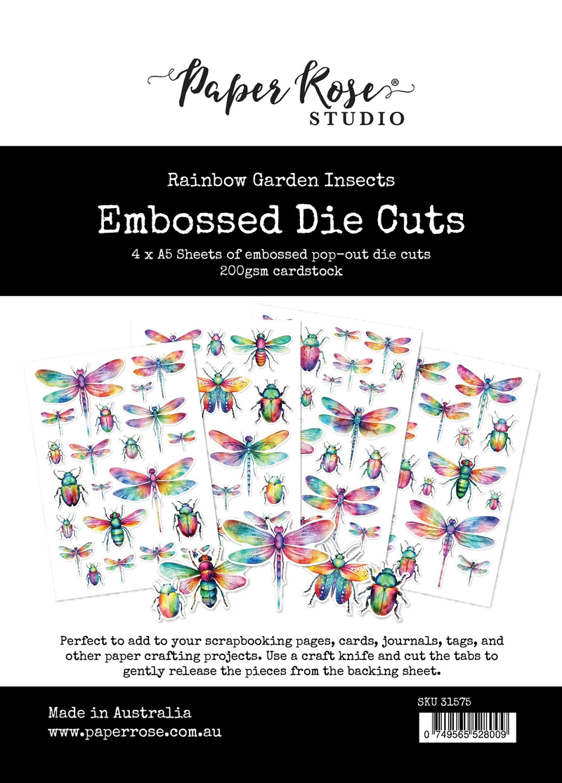 Rainbow Garden Insects Embossed Die Cuts 31575-1