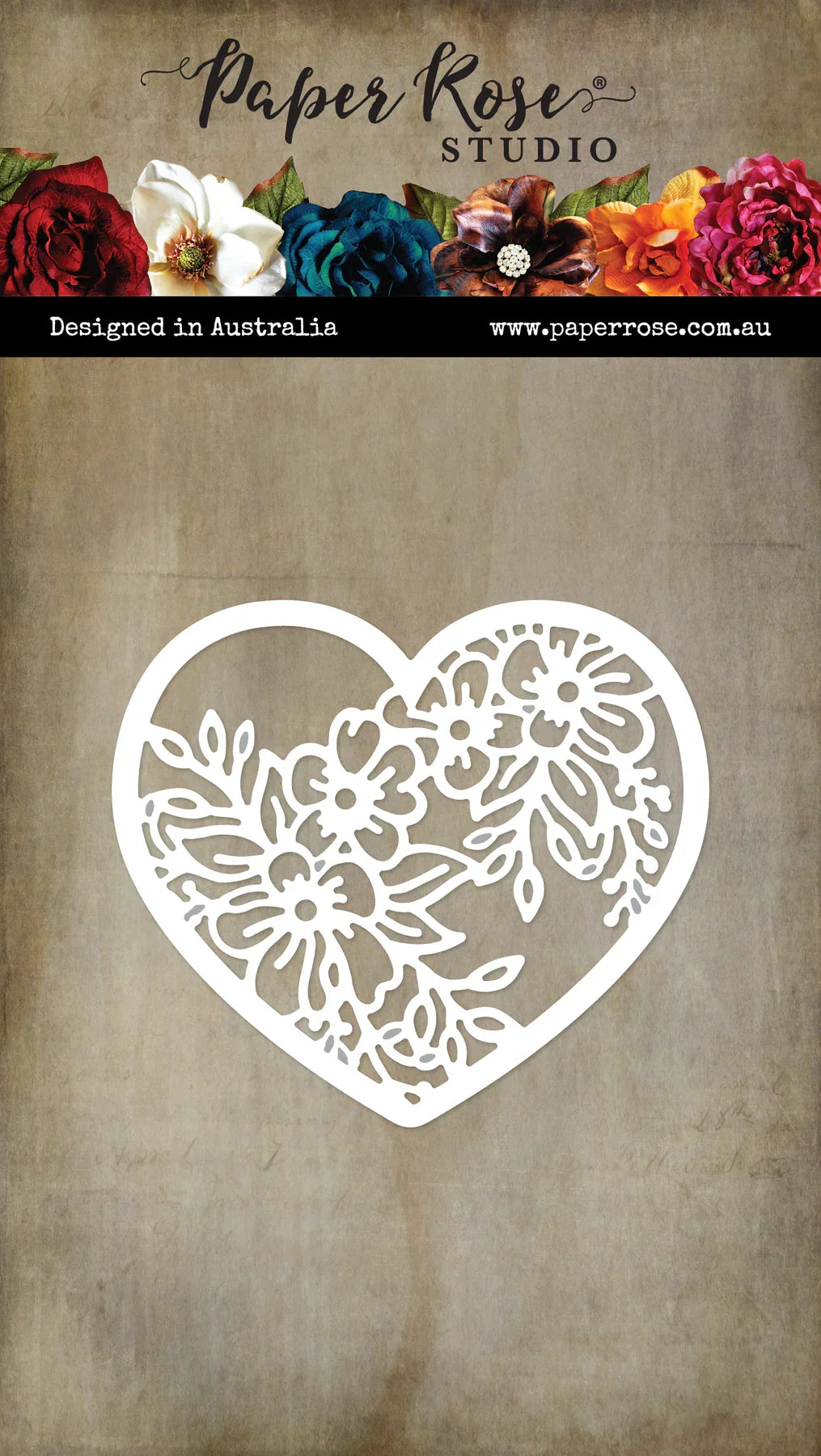 Troquel de metal de corazón con flores para bodas-1